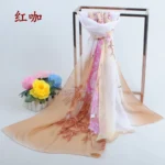 New Peony Flower Women's Printed Chiffon Long Scarves Wholesale Yiwu Autumn and Winter Scarves Small Scarves - Image 15