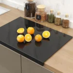 1pc Large black cutting board with lip edge - high toughness, anti slip, perfect for kitchen countertops, including protective f