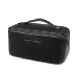 Travel Makeup Bag, Large Capacity Cosmetic Organizer Bags for Women, Waterproof PU Leather Toiletry Bags Wide Open Flat Makeup - Image 9