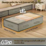 4-Pack Heavy-Duty Under-Bed Storage Bags - Foldable Opening Design Wardrobe Organizer Bags, Space-Saving - Image 6