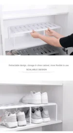 ABS Shoe Rack Extensible Shoe Hanger Storage Space Saving Shelf Telescopic Storage Rack Household Kitchen Cabinet Organizer - Image 14