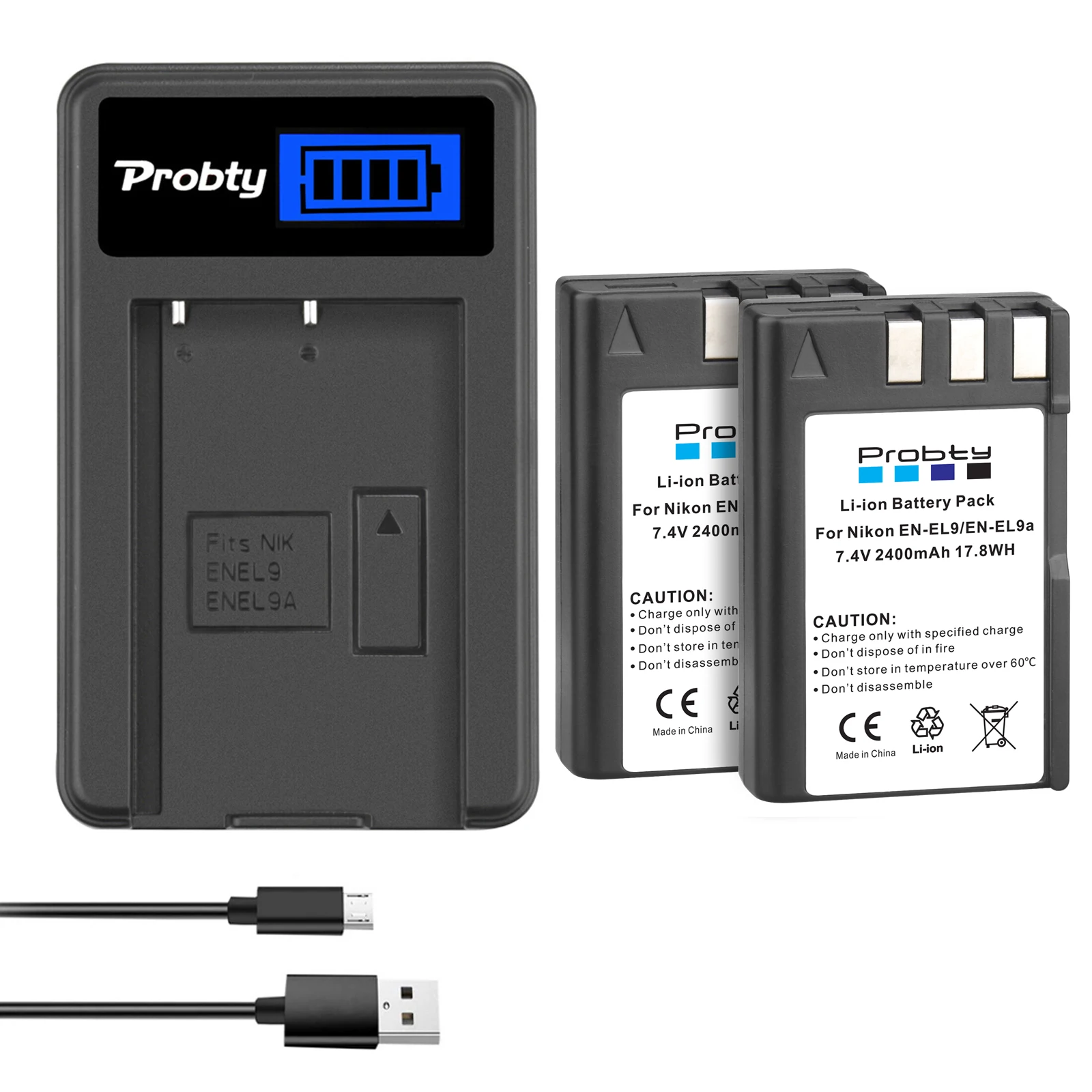 S055868cad7d84d9e8da4346964eba1237.webp 2400mAh EN EL9 EN EL9A EN-EL9 EL9A ENEL9 Batteries + LED Charger MH-23 for Nikon D40 D40X D60 D3000 D5000 Digital Camera battery - Image 1