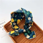 Floral Polka Dot Square Scarf Cotton Scarves Headband Headscarf Decoration Women Flower Kerchief Neckerchief Head Wrap Bandanas - Image 60