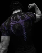 New Summer GYM T-shirt Men's Gothic Print Muscle Tee High Elasticity And Quick Drying Exercise For Bodybuilding Training T-shirt - Image 15