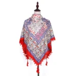 Ethnic Scarf Floral Shawl Winter Fashion Women's Tassel Scarf Square Printed Female Scarf Cotton Scarves Wraps Foulard Femme - Image 2