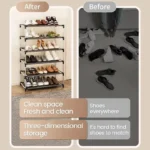 7-Story Metal Shoe Rack, Stainless Steel Frame Shoe Rack, Space Saving, Suitable For Entrance Cabinets, Bedrooms, Dormitories - Image 3