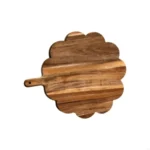 Scalloped Edge Wood Cutting Board Rustic Natural Chopping Board Intricate Handle Thickened Service Tray Cutting Meat - Image 7