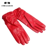 2019 fashion new products winter leather gloves short leather gloves women Wrist tightening design winter leather gloves women - Image 2