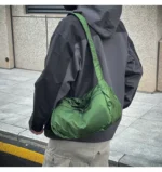 Outdoor Portable Crossbody Bags for Men and Women Commuter Waterproof Youth Shoulder Bag Solid Color Lightweight Female Tote - Image 13