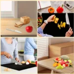 1pc Large black cutting board with lip edge - high toughness, anti slip, perfect for kitchen countertops, including protective f - Image 3