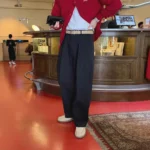 trousers for men with concealed buttons, loose straight trouser casual and versatile commuting suit trousers, trendy - Image 3