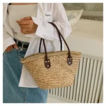 Handmade Women's Shoulder Bag Large Capacity Handbags Bohemian Summer Straw Beach Bag Female Shopper Basket Woven Tote Bags - Image 10