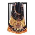 90*90cm Square Silk Scarves Women Hijab Shawls Fashion Print Kerchief Femme Head Scarf Foulard Bandana Beach Pareo - Image 7