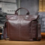Genuine Leather Men's Brifecase 15 Inch Laptop Bags Simple Cowhide HandBag Vegetable-tanned Leather Fashion Casual Style - Image 21