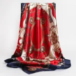 90*90cm Square Silk Scarves Women Hijab Shawls Fashion Print Kerchief Femme Head Scarf Foulard Bandana Beach Pareo - Image 10