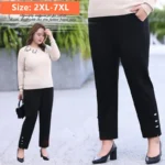 Office Formal Plus Size Pants For Women 7XL 6XL 5XL 4XL White Straight Girls High Waisted Lady Black Work Spring Summer Trousers - Image 3