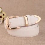 Women's Trousers Belt  Leather Trend White Belt Fashion High Quality Trouser Belts Solid Vintage Pin Buckle Ladies Strap LB2146- - Image 10