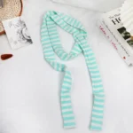 2024 Women Harajuku Cotton Scarves Y2k Black Grey Stripe Long Scarves 180cm Thin Long Decorative Neckerchief Fashion Streetwear - Image 9