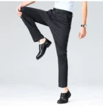 High-stretch fabric men's business trousers suitable for all seasons, featuring an elastic waistband and classic office/work for - Image 17