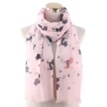 Fashion Cat Footprint Printing Woman Scarf Cotton Scarves Outdoors Relaxation Neckerchief Shawl Keep Warm To Prevent The Wind - Image 14