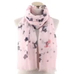 Fashion Cat Footprint Printing Woman Scarf Cotton Scarves Outdoors Relaxation Neckerchief Shawl Keep Warm To Prevent The Wind - Image 10