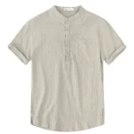 Men's Short Sleeve T-shirt Cotton and Linen Casual Men T-shirts Solid Color Summer Shirt Male Cozy Breathable - Image 6