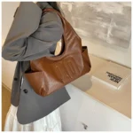 2024 New Women's Tote Bags Trendy Versatile Commuting Large Capacity One Shoulder Bag Summer Casual Solid Color Female Handbags - Image 37
