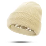 Women's Hats for Autumn&Winter-Comfortable Stylish Versatile Warm-Keeping Hairstyle-Protecting Knitted Satin Woolen Hats - Image 11