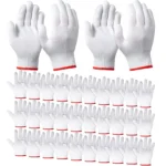 Hand Working Gloves Safety Grip Protection Work Gloves Men Women BBQ Thick Cotton White(Pack of 12 Pairs)