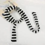 2024 Women Harajuku Cotton Scarves Y2k Black Grey Stripe Long Scarves 180cm Thin Long Decorative Neckerchief Fashion Streetwear - Image 13