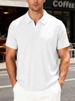 Men's Trendy Polo Shirt Summer Solid Color Short Sleeve Casual Fashion T-shirt  Style Versatile Knit Top - Image 6