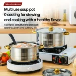 5pcs cookware set   of stainless steel pots,,  stainless steel cooking pot,  suitable for induction cookers and gas stoves， - Image 8