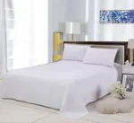 One Single Bed Sheet (Excluding Pillowcases and Pillow Inserts) Made of Washed Material, Pure White, Suitable for Hotels, Guesthouses, and Home Use for Single or Double Beds - Image 14