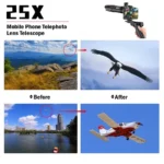 25X Phone Telephoto Lens Kit Phone Holder Portable Tripod Stabilizer Highpower Zoom Concerts Contest Outdoor Observation Animal - Image 6