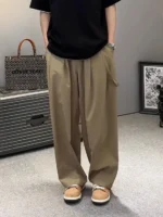 Men's Trendy Casual Trousers New Thin Style Summer Simple Drapey Versatile Trousers Loose - Image 11