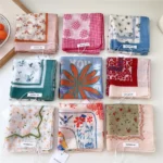 55cm Flower Floral Print Square Scarf Neckerchief Fashion Scarves Kerchief Bandanas Headscarf Hair Ribbon Accessories for Women - Image 4