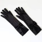 Ladies Gloves Bow Lace Satin Gloves Dance Performance Ceremonial Gloves Nightclub Satin Gloves Wedding Bridal Gloves C015 - Image 5