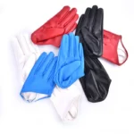 Sexy Leather Gloves For Women Half Palm PU Leather Gloves Party Show Performance Dance Gloves - Image 2