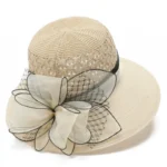 European & American Elegant Knitted Hats Solid Color Big Brim Sun Hat Women Outdoor UV Protection Bucket Hats for Mom - Image 8