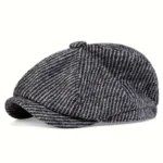 Retro Newsboy Caps Men British Painters Hats Spring Autumn Berets Stripe Style Flat Cap Hip Hop Berets - Image 4