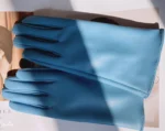 Women's Synthetic Leather Gloves Winter Warmth Short Thin Screen Driving Female Color Leather Gloves New 2022 Cycling - Image 9