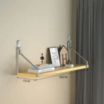 Wooden Material Wall Shelf Wall Mounted Hanging Organizers Storage Shelf No-Punch Design Bookshelf Living Room - Image 6