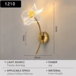 LED Wall Lamp Modern Luxury Flower Shaped Decorative Light Bedroom Bedside Study Dining Room Living Room Background Wall Lamp - Image 12