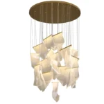 Led Modern Chandelier Living Room Decorative Lighting Duplex Rotary Staircase Chandelier Irregular Acrylic Restaurant Chandelier - Image 6