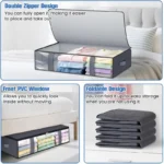 4 Pack Under Bed Storage Containers Blanket Storage Bag Shoe Storage And Organization Space-Saving Bedding Organizer For Bedroom - Image 13
