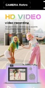 Digital Camera 4K HD Kid Camera 48MP Autofocus Vlogging Camera 2.4 inch Retro Fashion Portable Video Camcorder for Beginners - Image 21