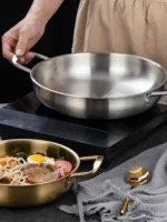 Stainless Steel Cookware Set - Multi-Purpose Saucepan, Paella & Skillet for Home Cooking, Picnic & Seafood - Image 12