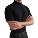 Men T-shirts Summer Fitness Short Sleeve Tees High Collar Basic T-shirt Base T Shirt for Men's Tops camisa masculina 짝퉁명품 남성의류 - Image 10