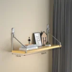 Wooden Material Wall Shelf Wall Mounted Hanging Organizers Storage Shelf No-Punch Design Bookshelf Living Room - Image 10
