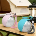 Pet Supplies: Portable Water Dispenser for Dogs Going Out, 304 Stainless Steel Hook, Spherical Reversible Folding Water Dispense - Image 4